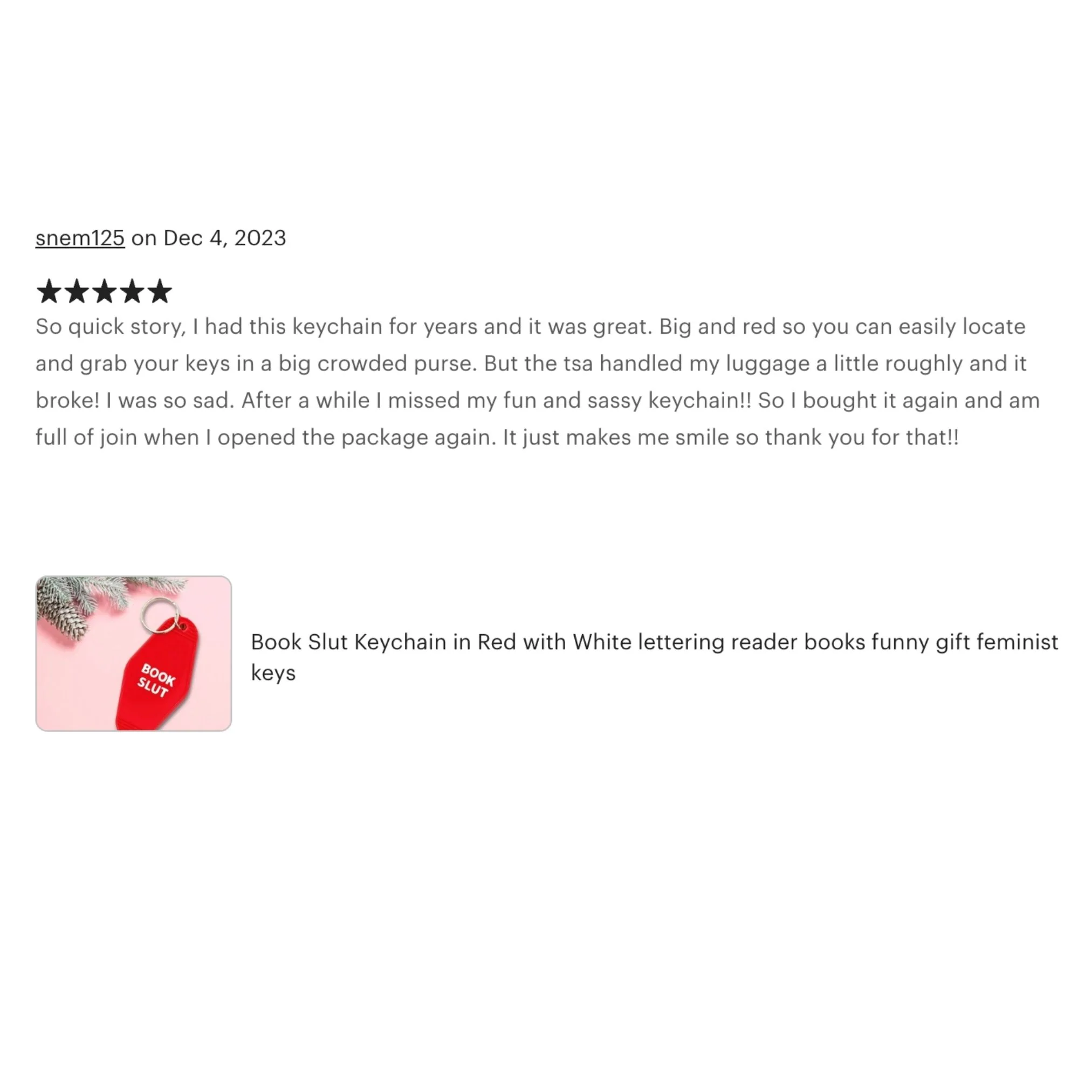 Book Slut Red Motel Style Keychain - Image 9