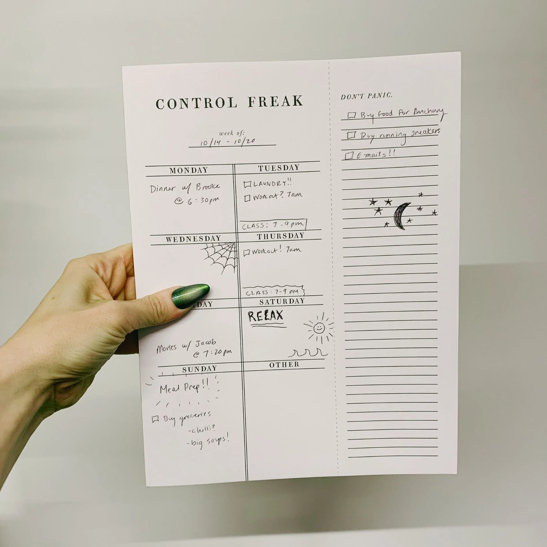 Control Freak Weekly List Notepad | 8.5" x 11" Desk Planner - Image 5