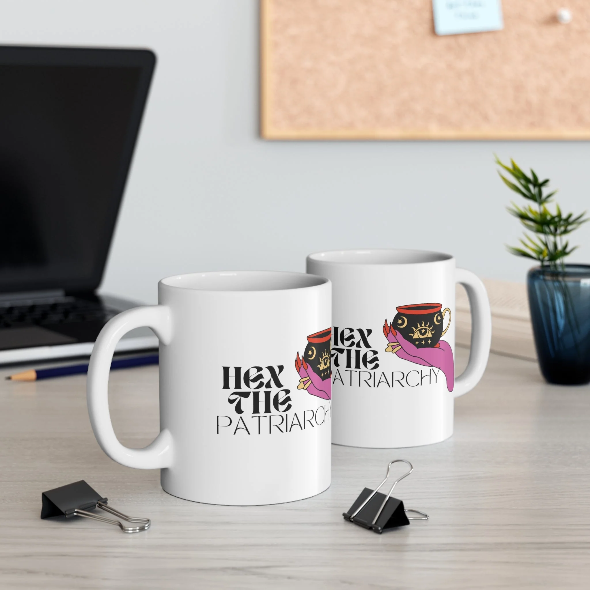 Hex the Patriarchy Ceramic Mug 11oz - Image 6